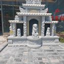 秦皇岛芝麻白中国黑石材套墓 花岗岩墓碑
