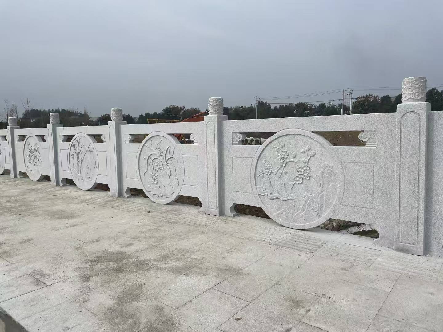秦皇岛芝麻白河道栏杆 石材栏杆