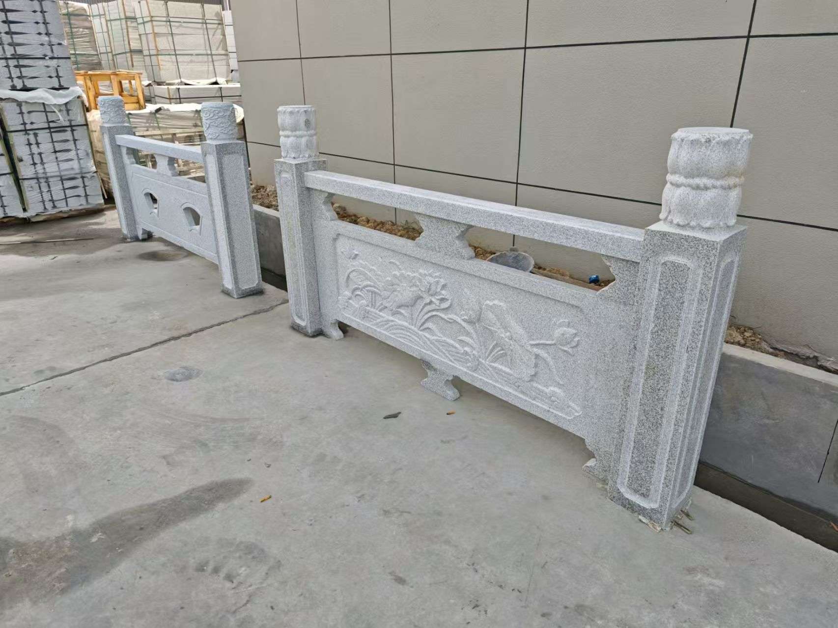 秦皇岛芝麻白河道栏杆 石材栏杆